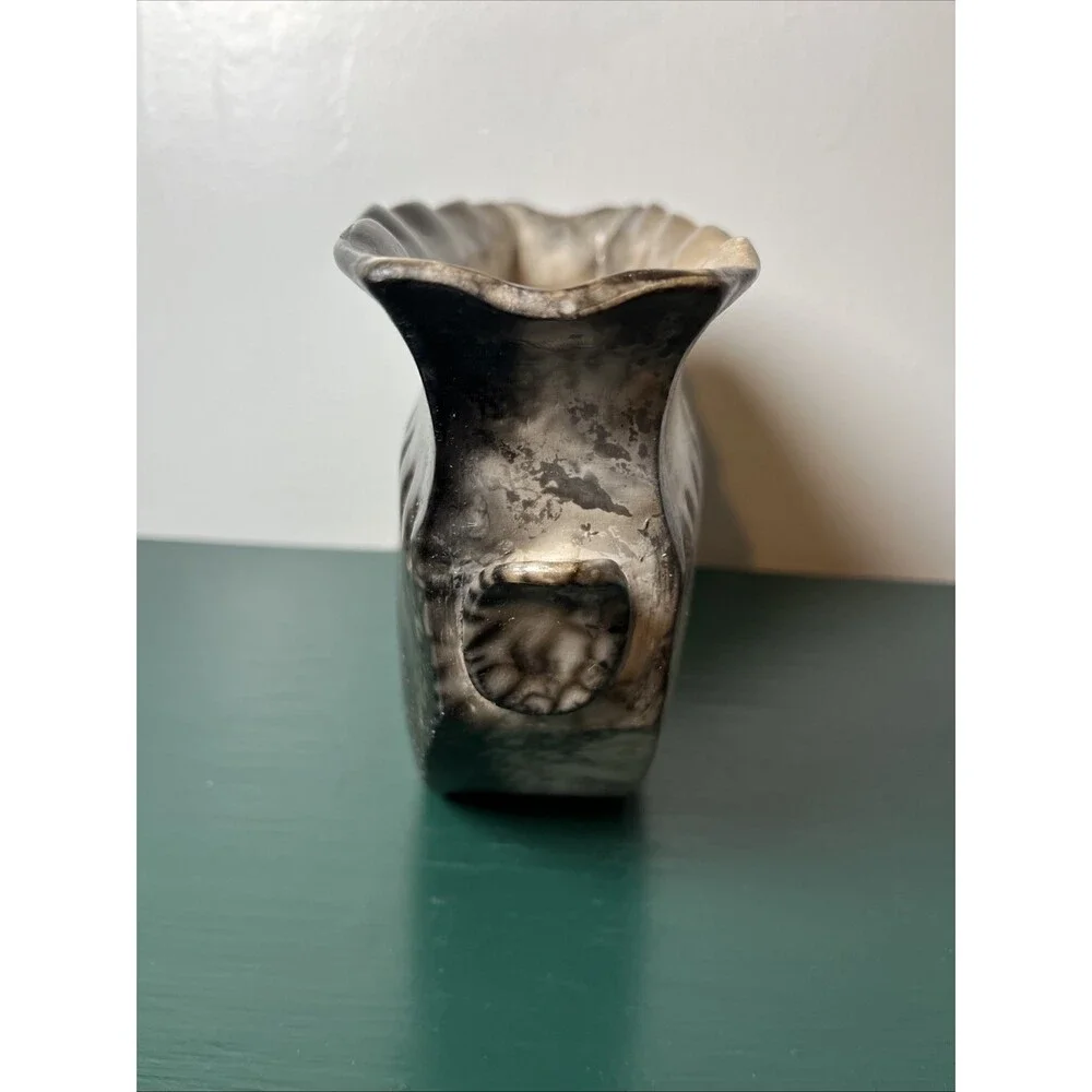 Native American Handmade Plaster Horse Hair Botanical Pressed Plants‎ Vessel